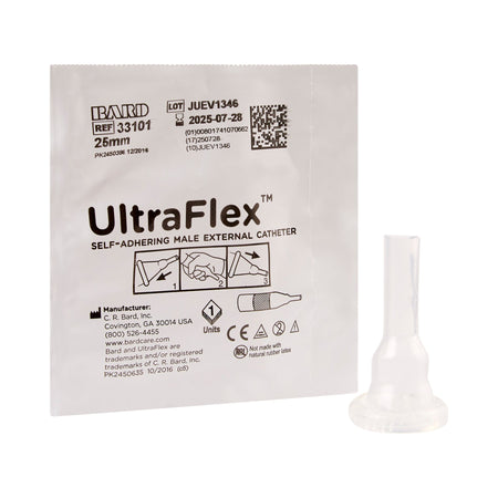 Bard UltraFlex Male External Catheter, Small-Male External Catheter UltraFlex Self-Adhesive Seal Silicone Small
