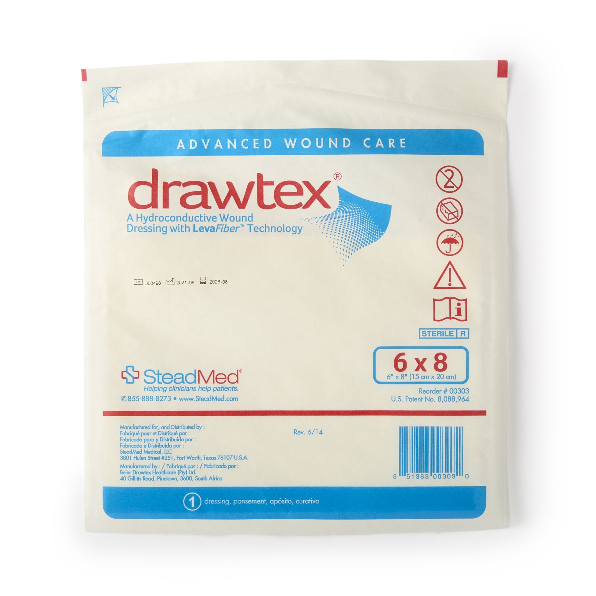 Drawtex® nonadherent Dressing, 6 x 8 Inch - Wound Care>Advanced Wound Care>Super Absorbent Dressings - Urgo Medical North...