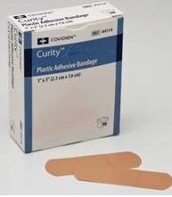 Curity Tan Adhesive Strip, 1 x 3 Inch-Adhesive Strip Curity 1 X 3 Inch Plastic Rectangle Tan Sterile