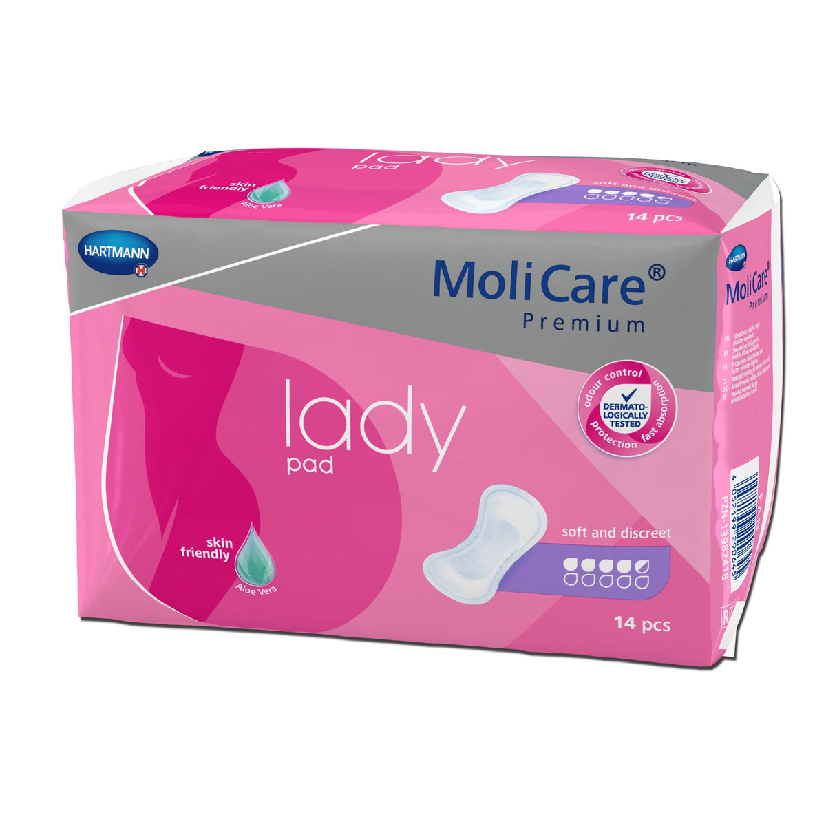 MoliCare Premium Lady 4 Drop Absorbency Bladder Control Pads-Bladder Control Pad MoliCare Premium Lady Pads 6-1/2 X 16 Inch Moderate Absorbency Polymer Core One Size Fits Most