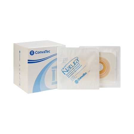 Sur-Fit Natura Colostomy Barrier With 1 1/8 Inch Stoma Opening-"Ostomy Barrier Sur-Fit Natura Precut, Extended Wear Durahesive Adhesive 45 mm Flange Sur-Fit Natura System Hydrocolloid 1-1/8 Inch Opening 4-1/2 X 4-1/2 Inch"