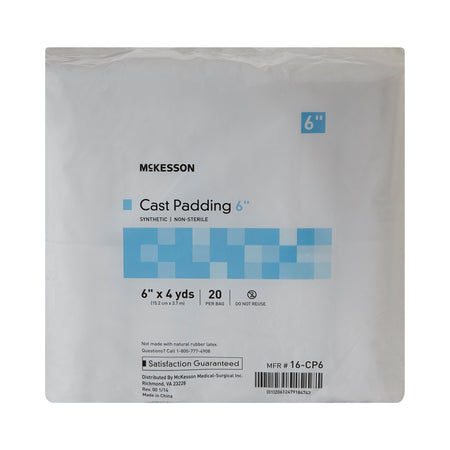 McKesson White Polyester Cast Padding, 6 Inch x 4 Yard-Cast Padding Undercast McKesson 6 Inch X 4 Yard Polyester NonSterile