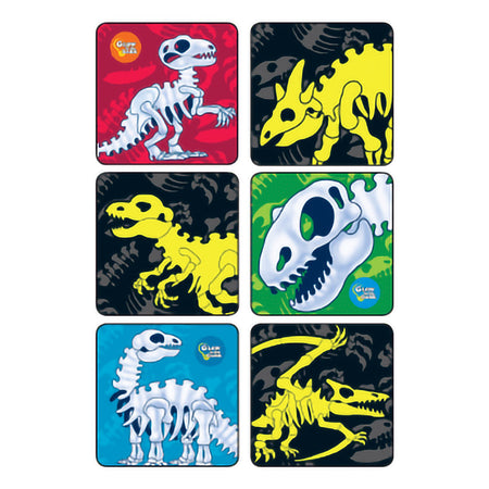 Medibadge KLS Glow-In-The-Dark Dinosaur Bones Stickers-Kids Love Stickers 90 per Pack Glow-In-The-Dark Dinosaur Bones Sticker 2-1/2 Inch