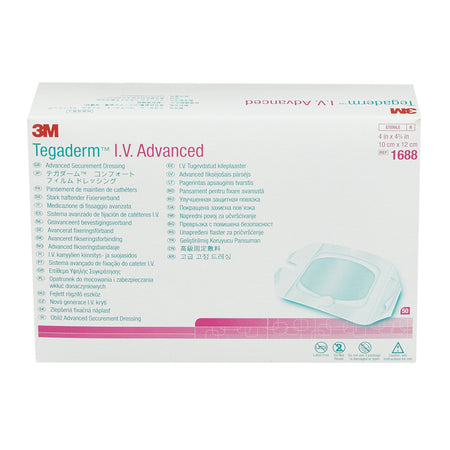 3M™ Tegaderm™ IV Advanced Securement Dressing, 4 x 4¾ Inch - IV Therapy>IV Dressings - Solventum Corporation