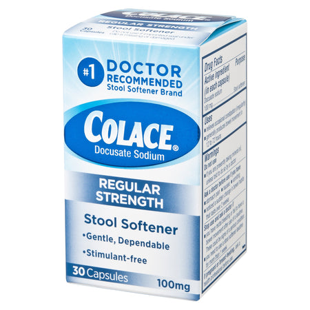 Colace Docusate Sodium Stool Softener-Stool Softener Colace Capsule 30 per Box 100 mg Strength Docusate Sodium