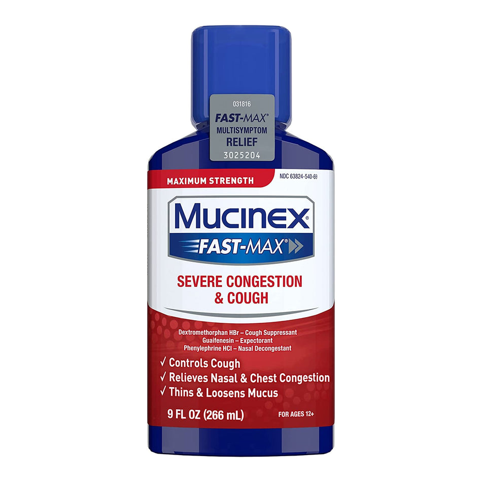 Mucinex Fast-Max Severe Congestion & Cough Liquid Maximum Strength-Cold and Cough Relief Mucinex Fast-Max 20 mg - 400 mg - 10 mg / 5 mL Strength Liquid 6 oz.