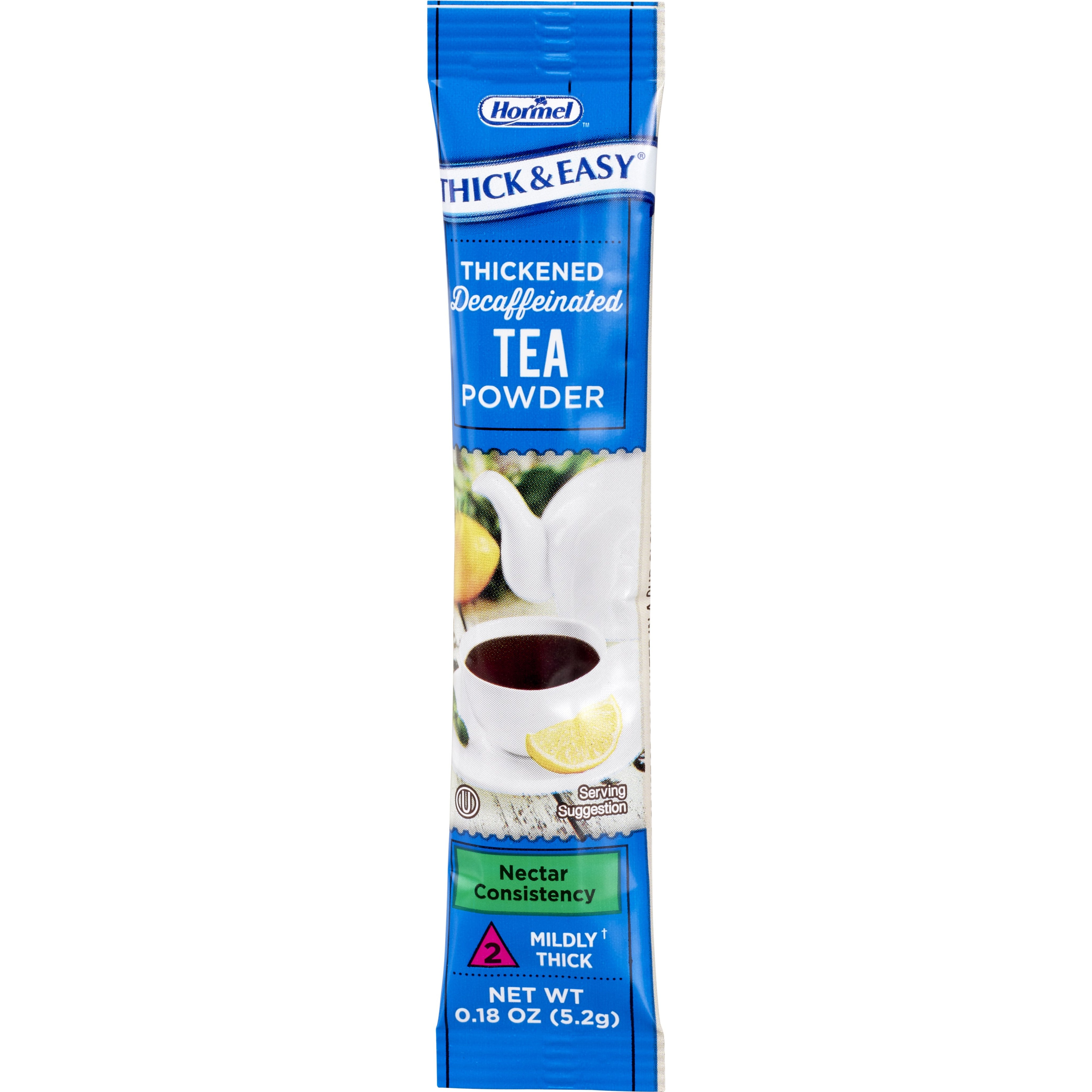 Thick & Easy Decaffeinated Tea Nectar Consistency Thickened Beverage-Thickened Beverage Thick & Easy 5.2 Gram Individual Packet Tea Flavor Powder IDDSI Level 2 Mildly Thick