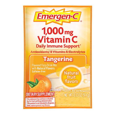 Emergen-C Vitamin C Daily Immune Support Drink Mix, Super Tangerine Flavor-Oral Supplement Emergen-C Daily Immune Support Tangerine Flavor Powder 0.30 oz. Individual Packet
