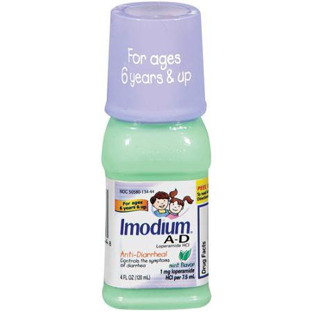 Children's Imodium A-D Anti-Diarrheal Oral Solution Mint Flavor-Anti-Diarrheal Children's Imodium A-D 1 mg Strength Liquid 4 oz.