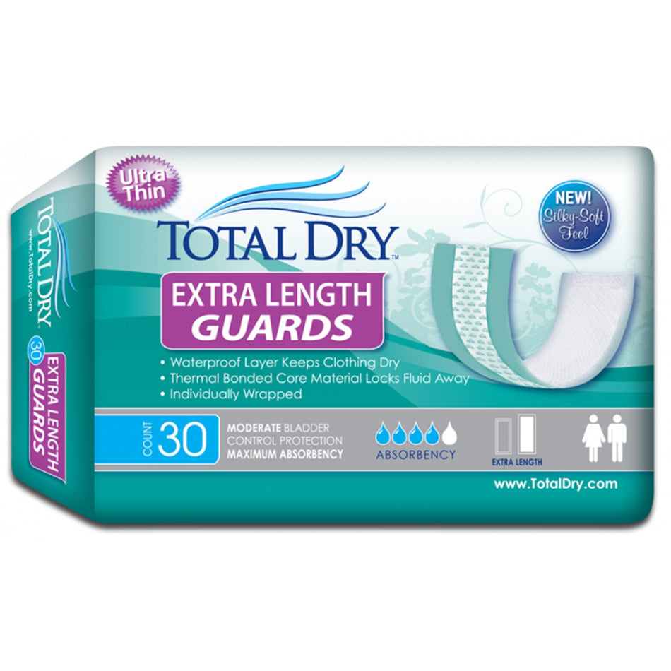 TotalDry Maximum Absorbency Bladder Control Pad, 12-Inch Length-Bladder Control Pad TotalDry 12 Inch Length Moderate Absorbency SecureLoc Core One Size Fits Most