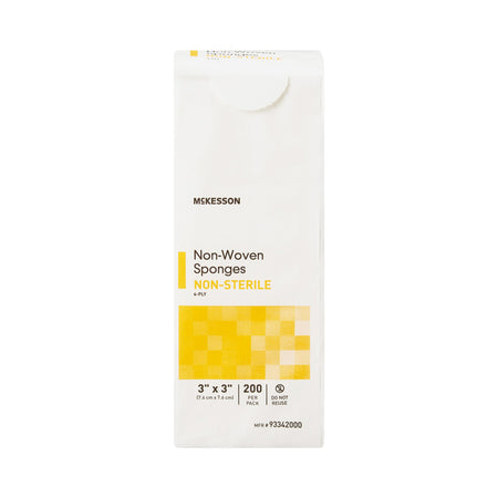 McKesson Nonwoven Sponge, 3 x 3 Inch, 4-Ply-Nonwoven Sponge McKesson 3 X 3 Inch 4-Ply NonSterile 200 per Pack