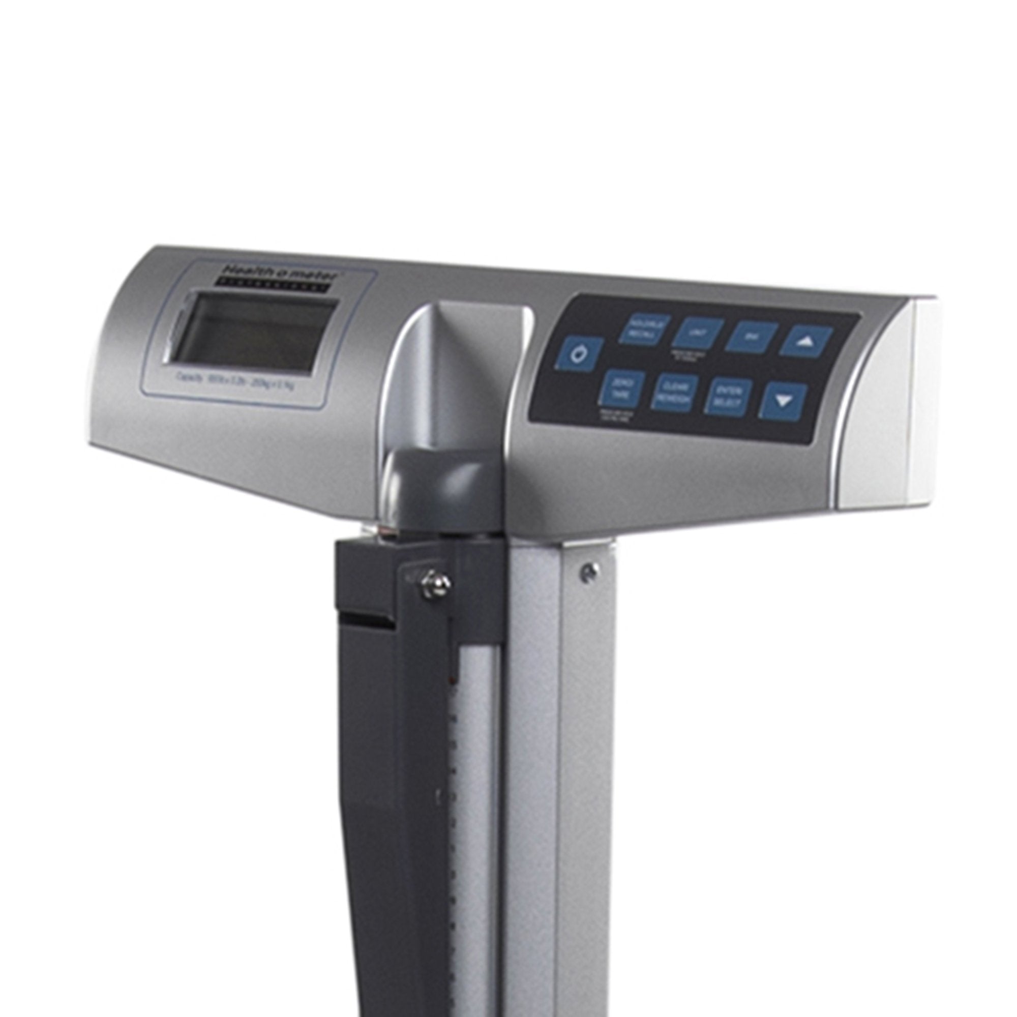 Health O Meter Digital Physicians Scale-Physician Scale with Height Rod Health O Meter Digital Display 660 lbs. / 300 kg Capacity Black / Gray AC Adapter / Battery Operated
