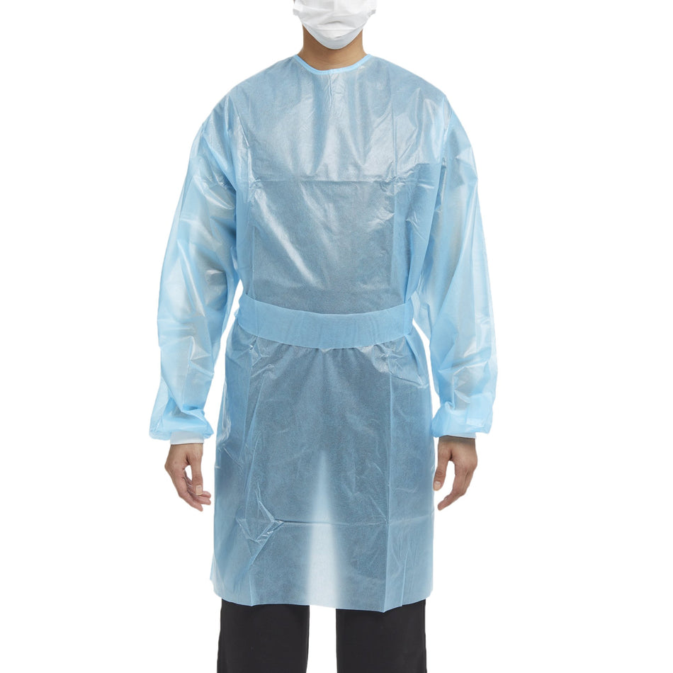 McKesson Full Back Chemotherapy Procedure Gown, Medium-Chemotherapy Procedure Gown McKesson Medium Blue NonSterile AAMI Level 2 / ASTM D6978 Disposable