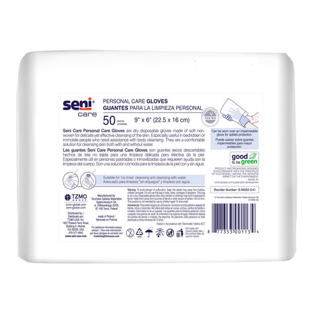 Seni Care Wash Glove-Wash Glove Seni Care 6 X 9 Inch White Disposable