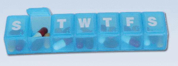 Apothecary Products Weekly Pill Planner, 1 x 2-3/4 x 8 Inch-Pill Organizer Large 7 Day 1 Dose