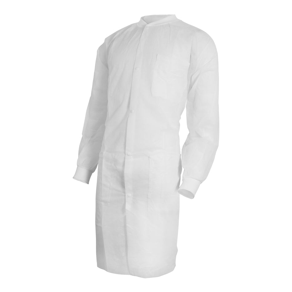 McKesson Lab Coat, Small / Medium, White-Lab Coat McKesson White Small / Medium Knee Length Spunbond Polypropylene Disposable
