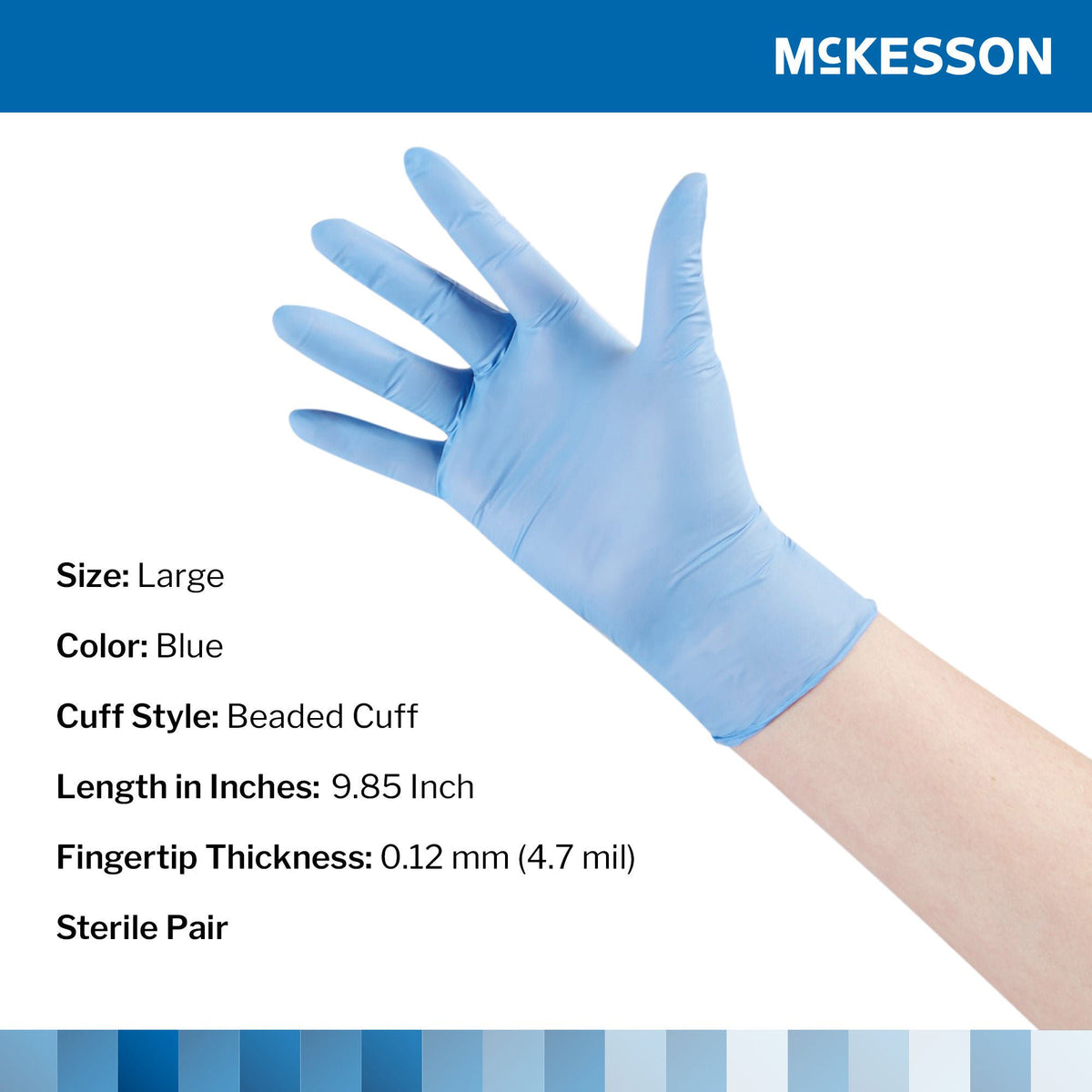 McKesson Confiderm® STR Nitrile Exam Glove, Large, Blue - Gloves>Exam Gloves - McKesson Brand
