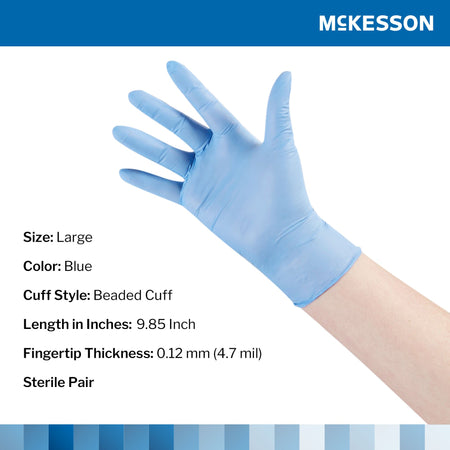 McKesson Confiderm® STR Nitrile Exam Glove, Large, Blue - Gloves>Exam Gloves - McKesson Brand