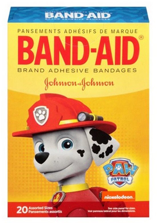 Band-Aid� Kid Design (Paw Patrol) Adhesive Strip, Assorted Sizes-Adhesive Strip Band-Aid� 5/8 X 2-1/4 Inch / 3/4 X 3 Inch Plastic Rectangle / Round Kid Design (Paw Patrol) Sterile