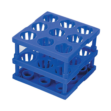 McKesson Tube Cube Rack, 3 x 3 x 3 Inch-Tube Cube Rack McKesson 9 Place 8 to 16 mm Tube Size Blue 3 X 3 X 3 Inch