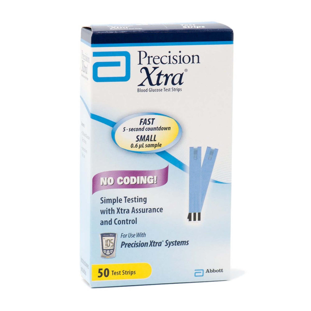 Precision Xtra Blood Glucose Test Strips-Blood Glucose Test Strips Precision Xtra 50 Strips per Pack