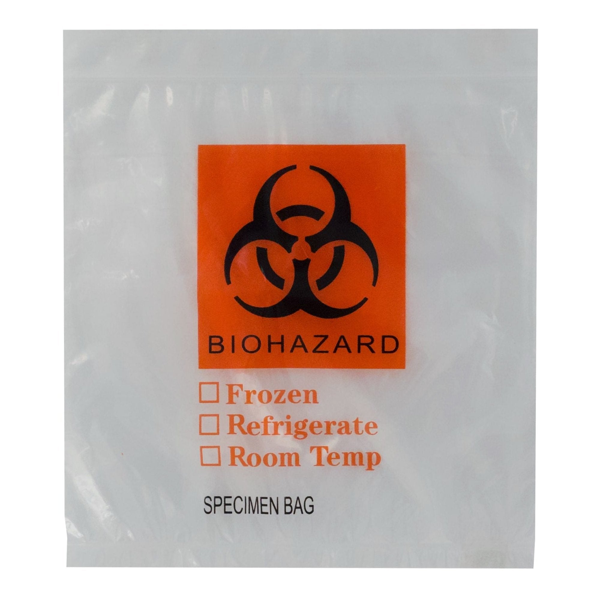 Specimen Transport Bag with Document Pouch, Zip Closure, 12 x 15 Inch-Specimen Transport Bag with Document Pouch 12 X 15 Inch Zip Closure Biohazard Symbol / Storage Instructions NonSterile