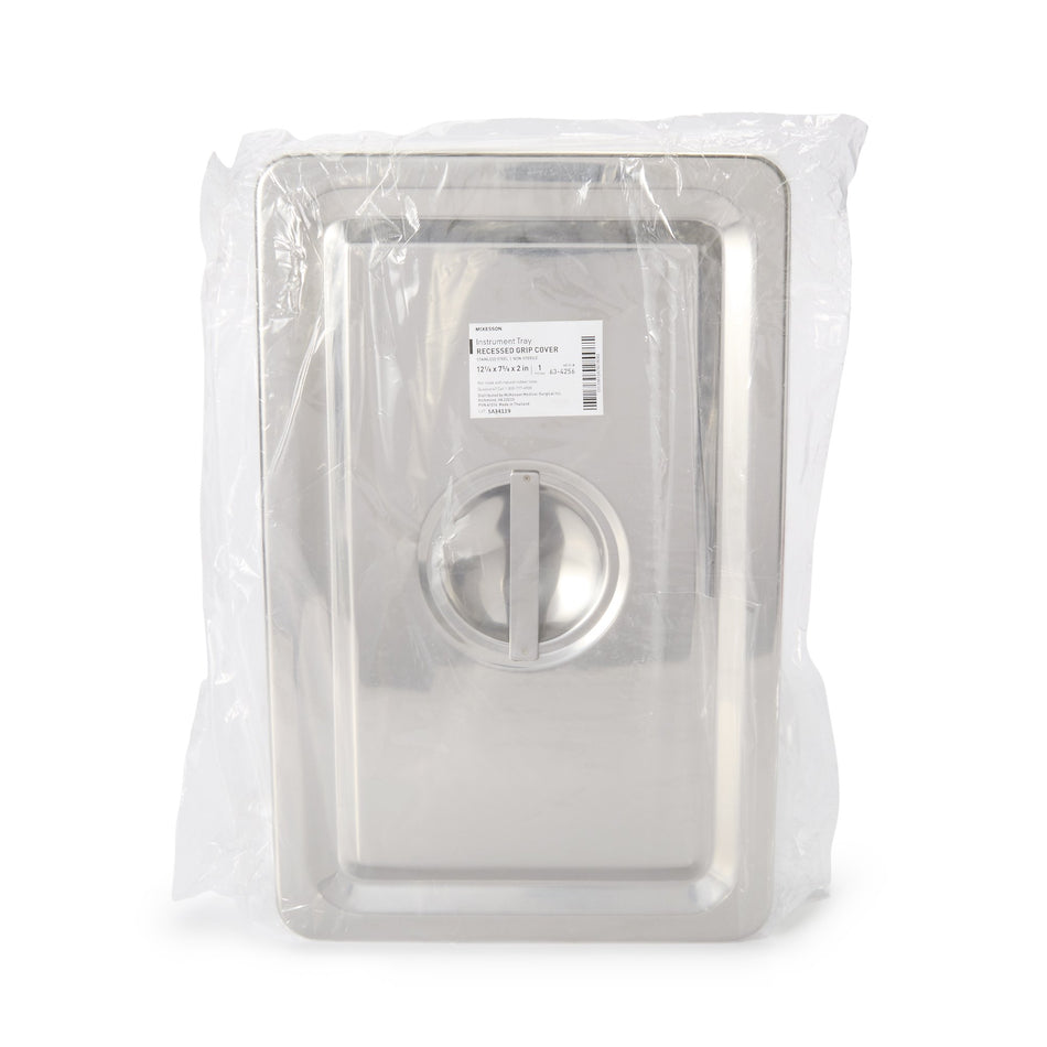 McKesson Instrument Tray, Recessed Grip-Instrument Tray McKesson Recessed Grip Stainless Steel 12-1/8 X 7-5/8 X 2-1/8 Inch