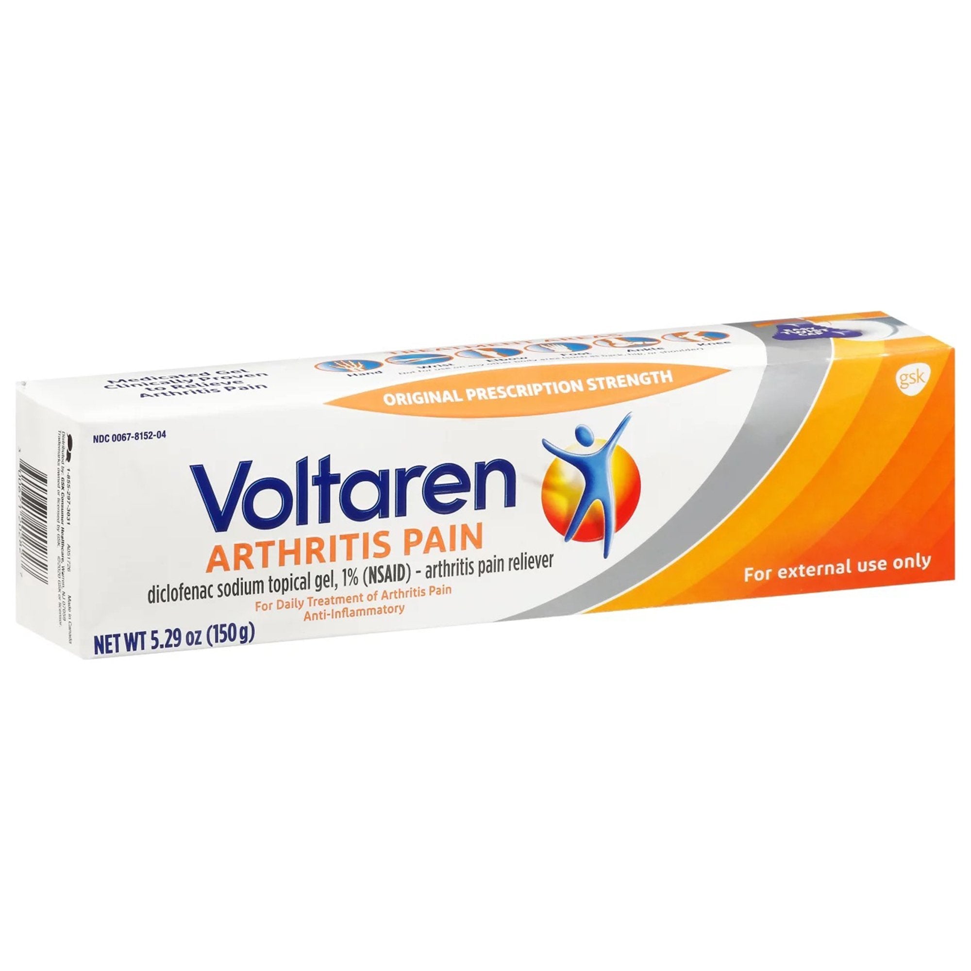 Voltaren Arthritis Pain Topical Gel, 5.29 ounce tube-Topical Pain Relief 1% Strength Diclofenac Sodium Topical Gel 150 Gram