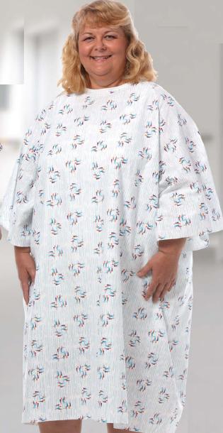 Reusable Patient Gown, Fits up to 5X-Large, Raindrops Print - Apparel>Gowns>Patient Gowns - Fashion Seal Uniforms