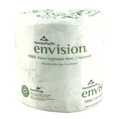 Pacific Blue Basic Toilet Tissue-Toilet Tissue envision White 2-Ply Standard Size Cored Roll 550 Sheets 4 X 4-1/20 Inch