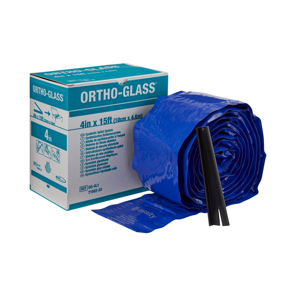 Ortho-Glass Splint Roll, White, 4 Inch x 5 Yard-Padded Splint Roll ORTHO-GLASS 4 Inch X 15 Foot Fiberglass White
