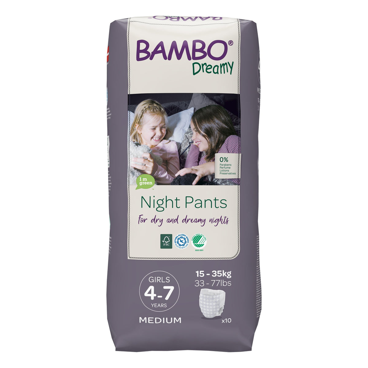 Bambo Dreamy Training Pants, For Girls 4 7 Years Old-Female Youth Training Pants Bambo Dreamy Night Pant Pull On with Tear Away Seams Size 4 to 7 Years Disposable Heavy Absorbency