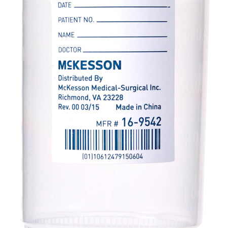 McKesson Specimen Container for Pneumatic Tube Systems, 120 mL-Specimen Container for Pneumatic Tube Systems McKesson 120 mL (4 oz.) Screw Cap Sterile