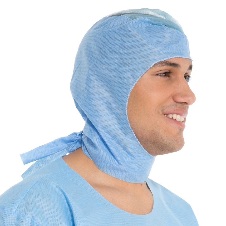 Halyard Surgical Hood-Surgical Hood One Size Fits Most Blue Tie Closure