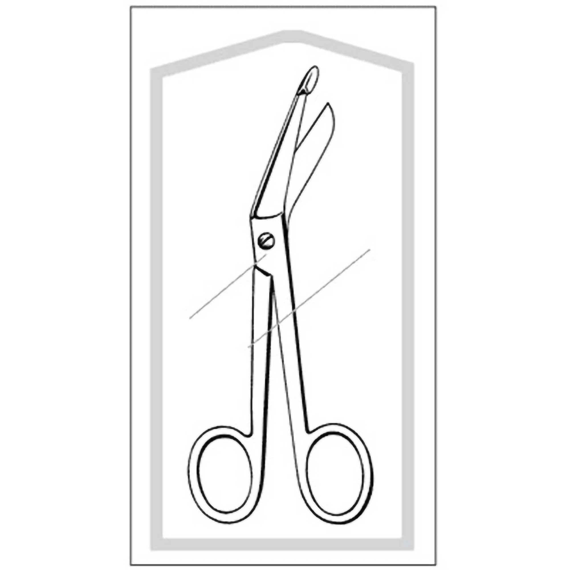 Econo Bandage Scissors-Bandage Scissors Econo Lister 5 Inch Length Floor Grade Stainless Steel Sterile Finger Ring Handle Angled Blunt Tip / Blunt Tip
