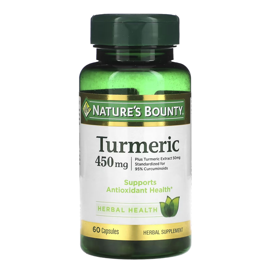 Nature's Bounty Turmeric 450 mg Capsules-Herbal Supplement Nature's Bounty Turmeric 450 mg Strength Capsule 60 per Bottle