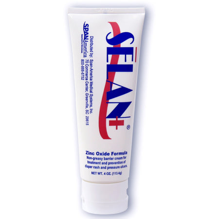 Selan+ Zing Oxide Barrier Cream and Lotion, 4 oz. Tube-Skin Protectant Selan+ 4 oz. Tube Scented Cream