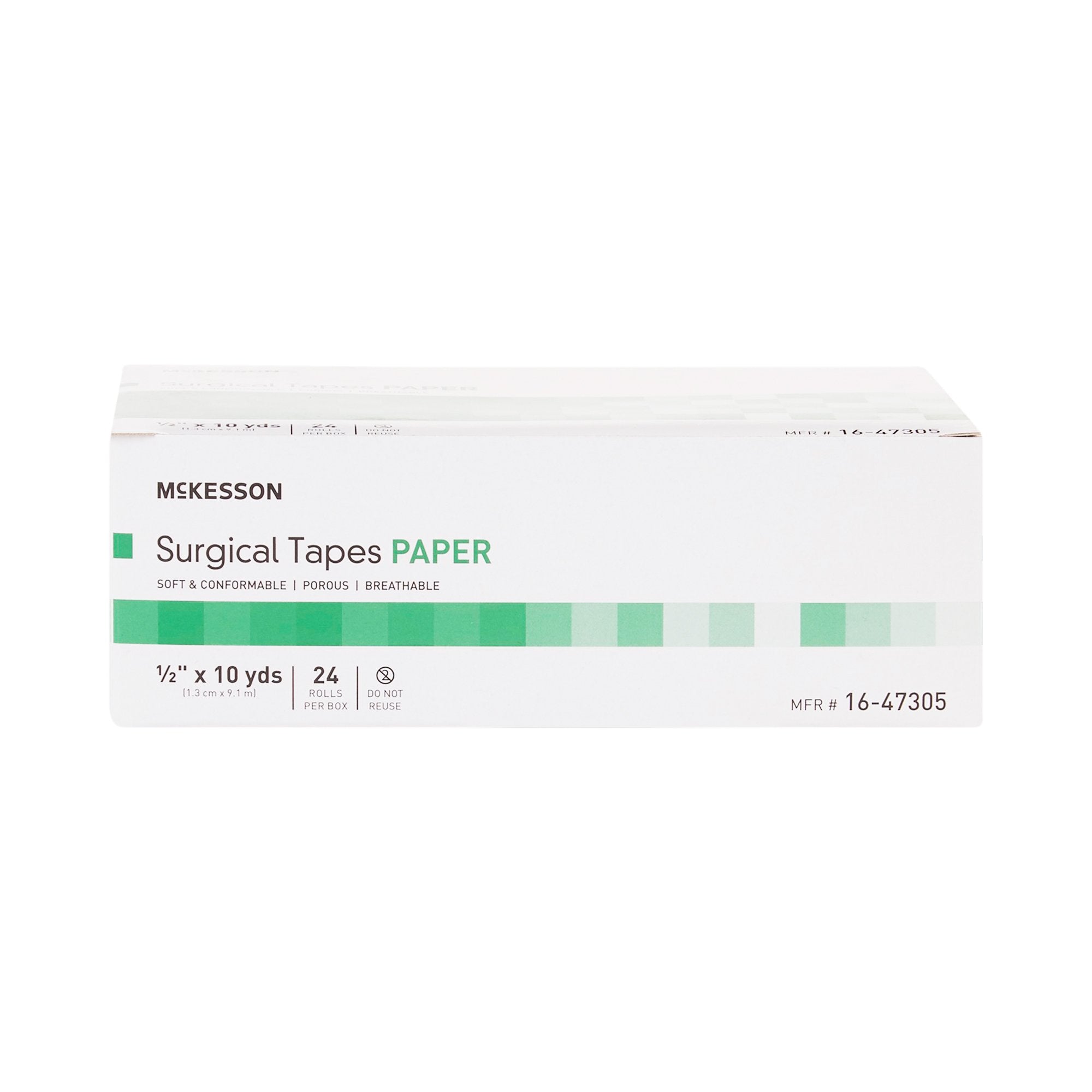 McKesson Paper Medical Tape, 1/2 Inch x 10 Yard, White-Medical Tape McKesson White 1/2 Inch X 10 Yard Paper NonSterile