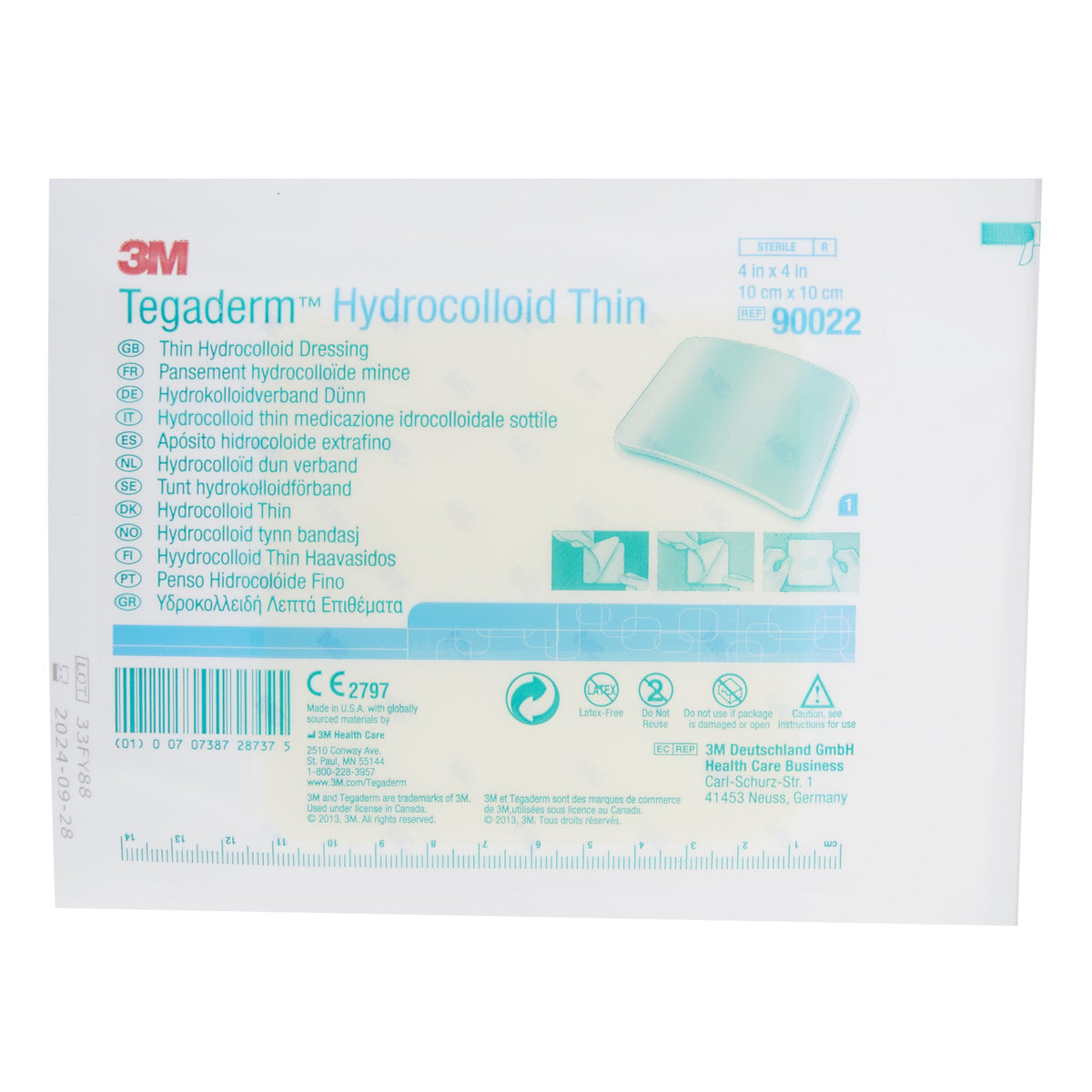 3M Tegaderm Thin Hydrocolloid Dressing, 4 x 4 Inch-Thin Hydrocolloid Dressing 3M Tegaderm Thin 4 X 4 Inch Square