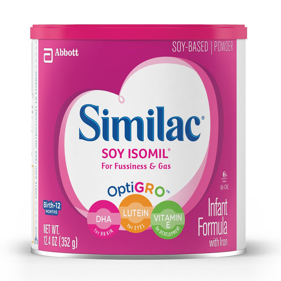 Similac� Soy Isomil� For Fussiness and Gas Powder Infant Formula, 12.4-ounce can-Infant Formula Similac� Soy Isomil� Unflavored 12.4 oz. Can Powder Soy Galactosemia / Lactose Intolerance