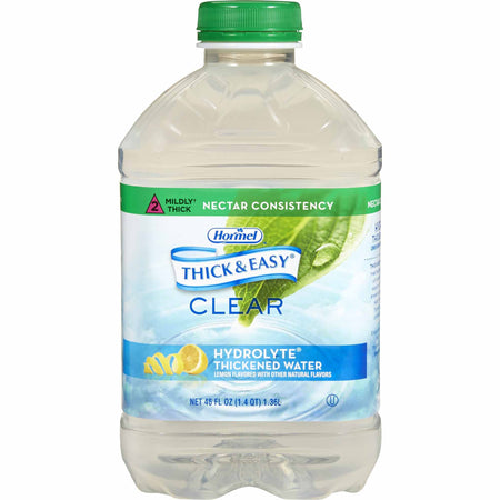 Thick & Easy Hydrolyte Nectar Consistency Lemon Thickened Water, 46-ounce bottle-Thickened Water Thick & Easy Hydrolyte 46 oz. Bottle Lemon Flavor Liquid IDDSI Level 2 Mildly Thick