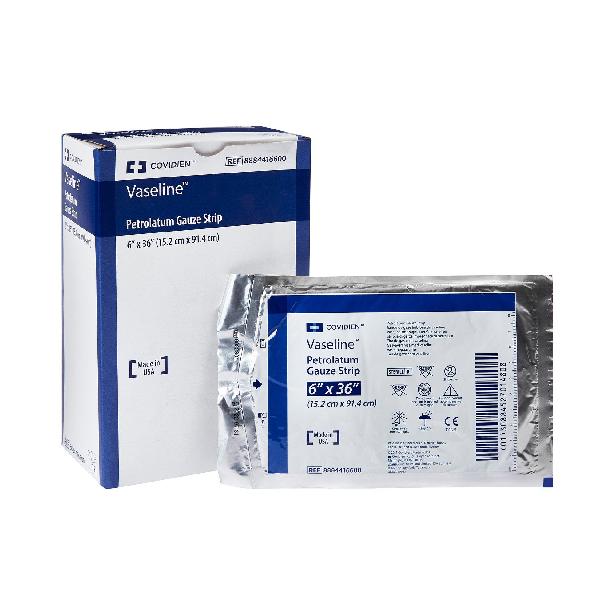 Vaseline Petrolatum Impregnated Dressing, 6 x 36 Inch-Petrolatum Impregnated Dressing Vaseline Rectangle 6 X 36 Inch Sterile