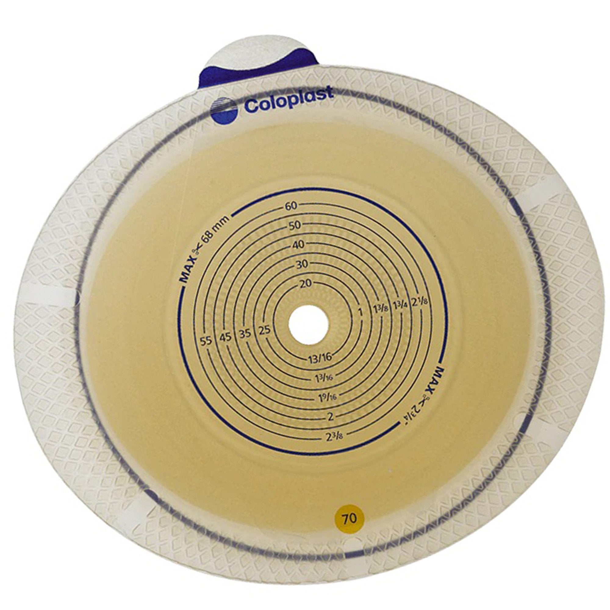 SenSura Flex Ostomy Barrier With 3/8-3 Inch Stoma Opening-"Ostomy Barrier Sensura Flex Trim to Fit, Standard Wear Double Layer Adhesive 90 mm Flange Grey Code System 3/8 to 3-1/2 Inch Opening"
