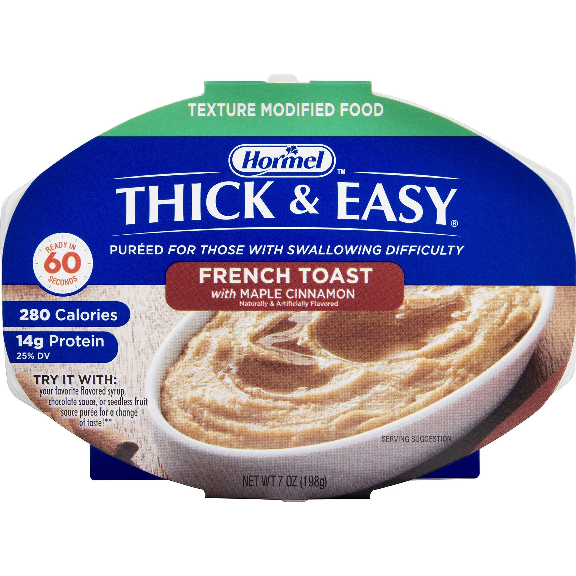 Thick & Easy Pures Maple Cinnamon French Toast Pure Thickened Food, 7-ounce Tray-Thickened Food Thick & Easy Purees 7 oz. Tray Maple Cinnamon French Toast Flavor Puree IDDSI Level 2 Mildly Thick