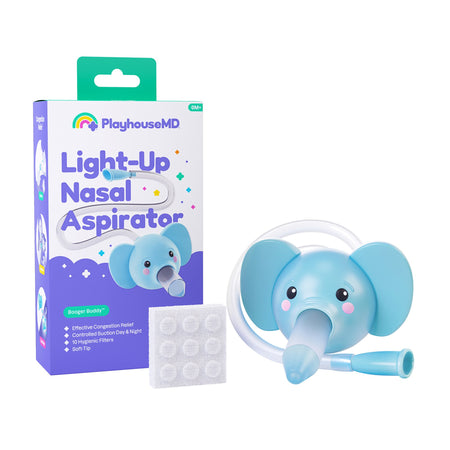 Playhouse MD Nasal Aspirator for Babies and Toddlers, Blue, Elephant Character - Drainage and Suction>Suction Instruments>...