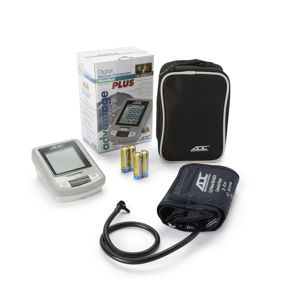ADC Advantage Blood Pressure Monitor-Home Automatic Digital Blood Pressure Monitor Advantage 6021N Series Large Adult Cuff Nylon Cuff 32 - 52 cm Desk Model