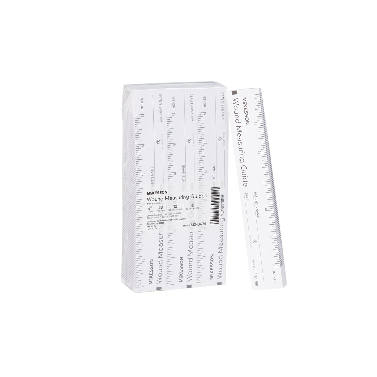 McKesson Nonsterile Paper Wound Measuring Guide, 6 Inch-Wound Measuring Guide McKesson 6 Inch Length Paper NonSterile