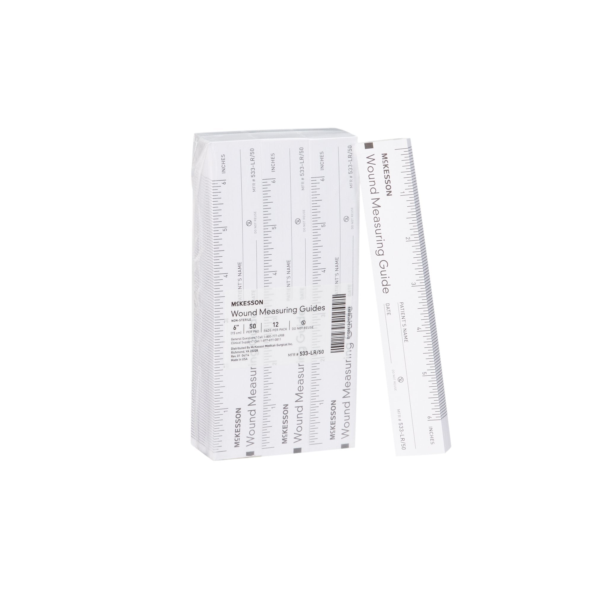 McKesson Nonsterile Paper Wound Measuring Guide, 6 Inch-Wound Measuring Guide McKesson 6 Inch Length Paper NonSterile