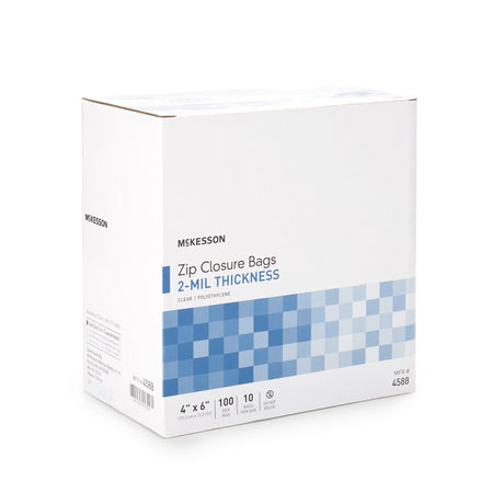 McKesson 4 X 6 Inch Zip Closure Bag-Reclosable Bag McKesson 4 X 6 Inch Polyethylene Clear Zipper Closure