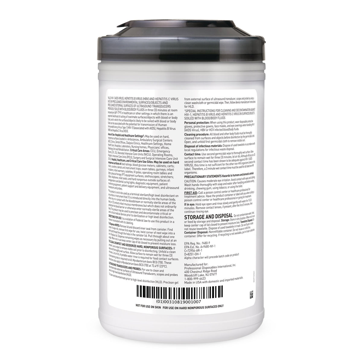 Sani-Cloth® AF3 Germicidal Extra Large Disinfectant Wipes, Canister, 75 ct. - Housekeeping>Cleaners and Disinfectants - Pr...